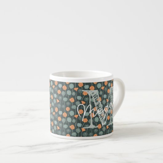 Personalized Floral Coffee Mini Mug Espresso Kop (Voorkant rechts)