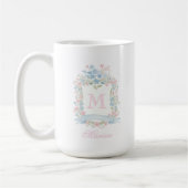 Personalized Floral Crest Mug Koffiemok (Links)