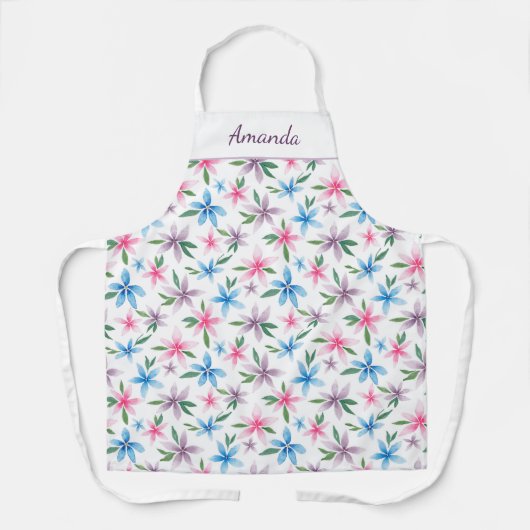 Personalized Floral custom All-Over Print Apron Schort (Voorkant)