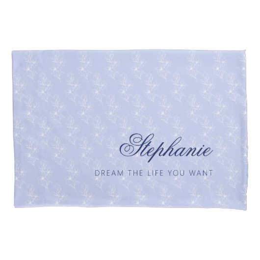 Personalized  Floral Custom Name Kussensloop (Voorkant)