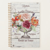 Personalized floral Decorative rustic wood French Planner (Voorkant)