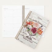 Personalized floral Decorative rustic wood French Planner (Display)