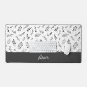 Personalized Floral Design Desk Mat  (Keyboard & Muis)