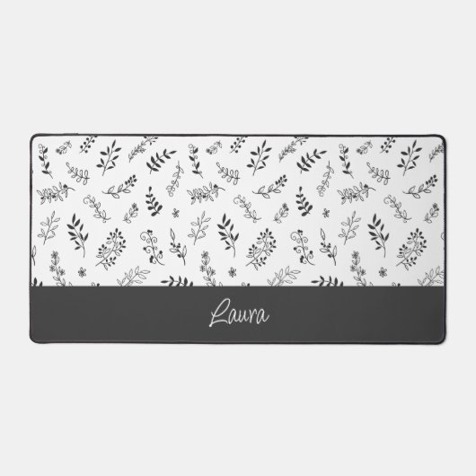 Personalized Floral Design Desk Mat  (Voorkant)