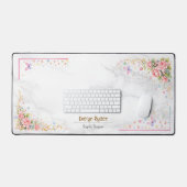 Personalized Floral Desk Mat - Elegant Workspace (Keyboard & Muis)