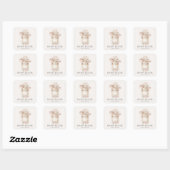 Personalized Floral Easter Bunny | Vintage Vierkante Sticker (Vel)