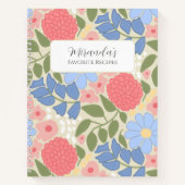 Personalized Floral Favorite Recipe Notebook Notitieboek (Voorkant)