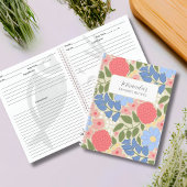 Personalized Floral Favorite Recipe Notebook Notitieboek