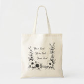 Personalized Floral Frame Tote Tote Bag (Voorkant)