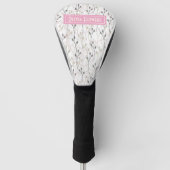 Personalized Floral Golf Club Head Cover with Name (Voorkant)