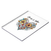 Personalized Floral Heart Romantic Notitieboek (Linkerzijde)