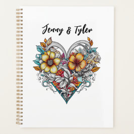 Personalized Floral Heart Romantic Planner