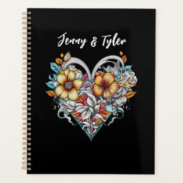 Personalized Floral Heart Romantic Planner