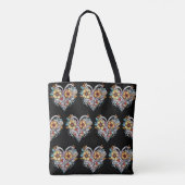 Personalized Floral Heart Romantic Tote Bag (Achterkant)