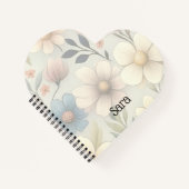 Personalized Floral Heart-Shaped Notebook Notitieboek (Voorkant)