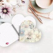 Personalized Floral Heart-Shaped Notebook Notitieboek