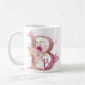 Personalized Floral Initial Mug – Letter B Koffiemok (Links)
