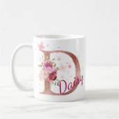 Personalized Floral Initial Mug – Letter D Koffiemok (Links)