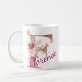 Personalized Floral Initial Mug – Letter F Koffiemok (Links)