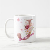 Personalized Floral Initial Mug – Letter J Koffiemok (Links)