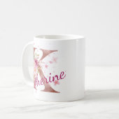 Personalized Floral Initial Mug – Letter K Koffiemok (Voorkant links)
