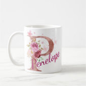 Personalized Floral Initial Mug – Letter P Koffiemok (Links)