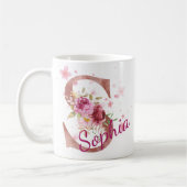 Personalized Floral Initial Mug – Letter S Koffiemok (Links)