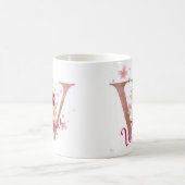 Personalized Floral Initial Mug – Letter W Koffiemok (Center)