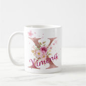Personalized Floral Initial Mug – Letter X Koffiemok (Links)