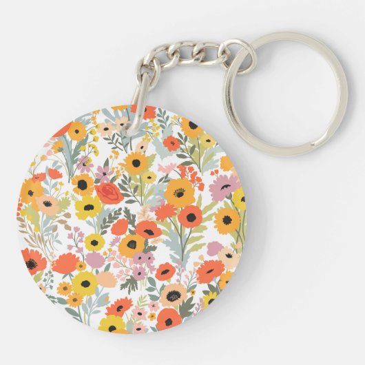 Personalized floral keychain for her  (Achterkant)