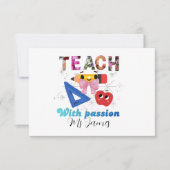 Personalized floral letter coquette bow teacher bedankkaart (Voorkant)