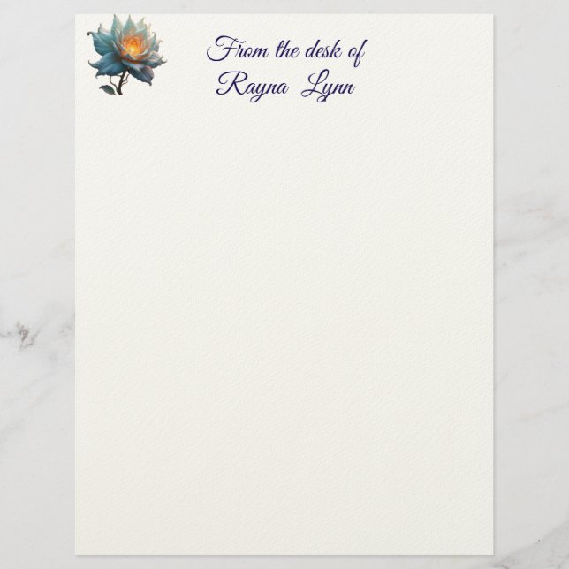 Personalized Floral Letterhead Briefhoofd (Voorkant)