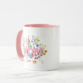 Personalized Floral Mom Mug – Mother’s Day Gift  Mok (Voorkant links)