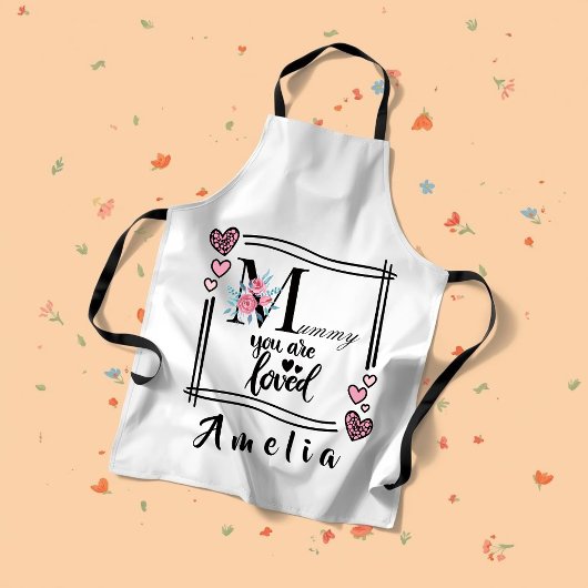 Personalized Floral Mommy Apron Schort