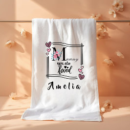 Personalized Floral Mommy Bath Towel Badhanddoek