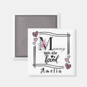 Personalized Floral Mommy Magnet (Voorkant / Achterkant)