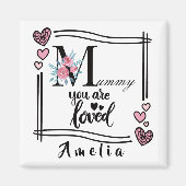 Personalized Floral Mommy Magnet (Voorkant)