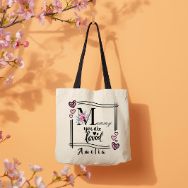 Personalized Floral Mommy Tote Bag