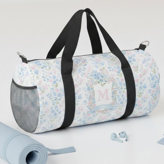 Personalized Floral Monogram Bag Plunjezak