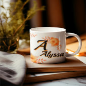 Personalized Floral Monogram Mug - Custom Name & I Mok