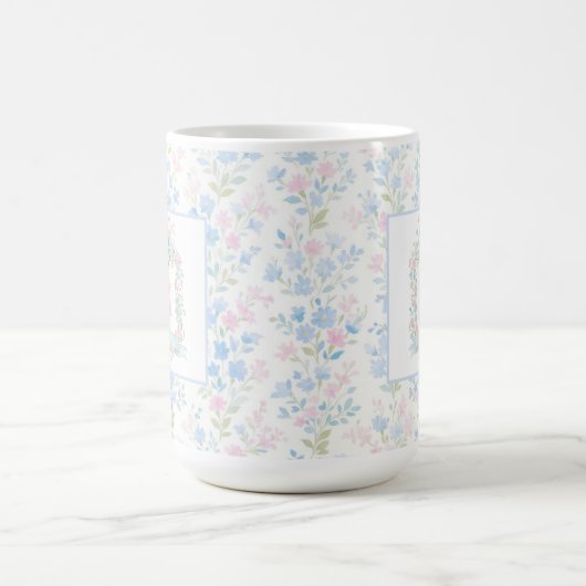 Personalized Floral Monogram Mug Koffiemok (Center)