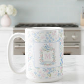 Personalized Floral Monogram Mug Koffiemok