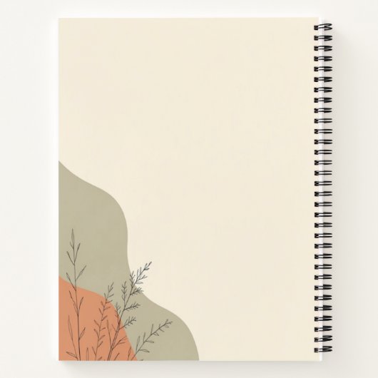 Personalized Floral Monogram Spiral Notebook Notitieboek (Achterkant)