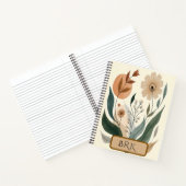 Personalized Floral Monogram Spiral Notebook Notitieboek (Binnen)