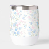 Personalized Floral Monogram Thermal Wine Tumbler (Rechts)