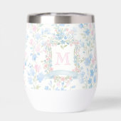 Personalized Floral Monogram Thermal Wine Tumbler (Achterkant)