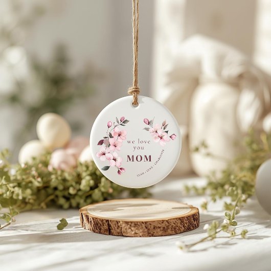Personalized Floral Mothers Day Gift Ornament
