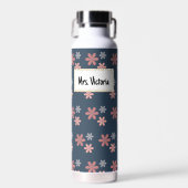 Personalized Floral Mrs. Victoria Insulated Water  Waterfles (Voorkant)