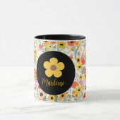 Personalized floral mug for her  mok (Midden)
