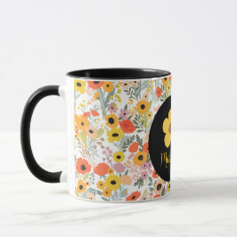 Personalized floral mug for her mok